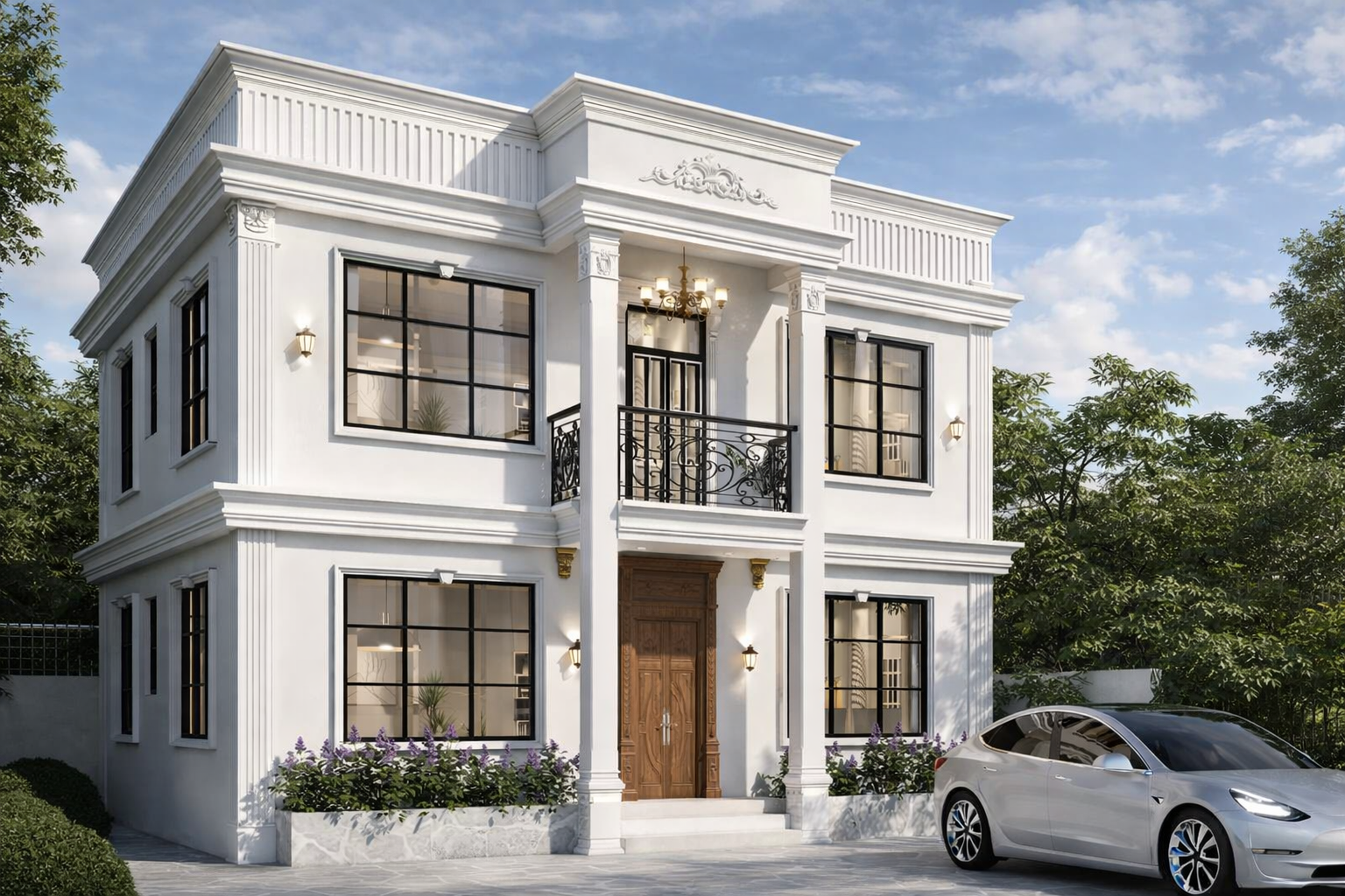Exterior render of Niharika house